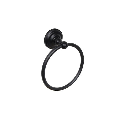 Pamex Ventura Collection Metal Towel Ring Matte Black Finish BC7BL30